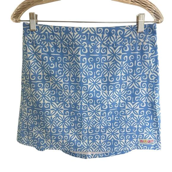 Rip Skirt Hawaii Skirt Small Blue Floral Adjustable waist Athleisure Beach Swim - Picture 1 of 7